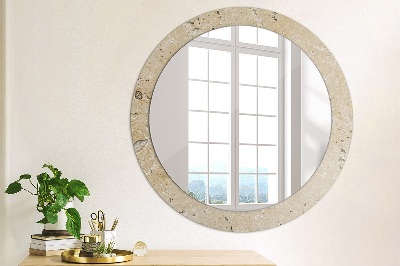 Miroir rond imprimé Pierre naturelle