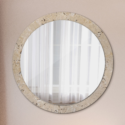Miroir rond imprimé Pierre naturelle