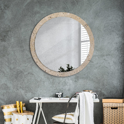 Miroir rond imprimé Pierre naturelle