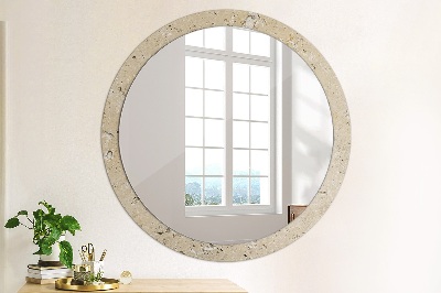 Miroir rond imprimé Pierre naturelle