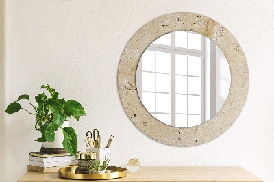 Miroir rond imprimé Pierre naturelle