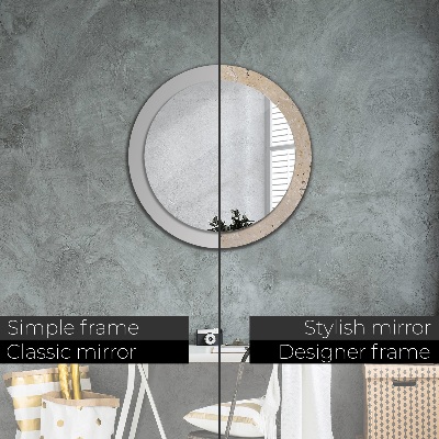Miroir rond imprimé Pierre naturelle