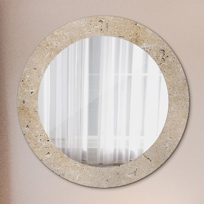 Miroir rond imprimé Pierre naturelle