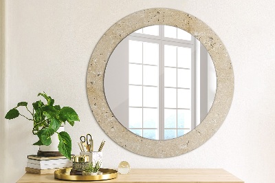 Miroir rond imprimé Pierre naturelle