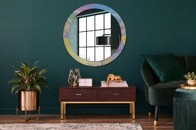 Miroir rond avec décoration Texture de peinture à l'huile