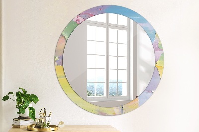 Miroir rond avec décoration Texture de peinture à l'huile