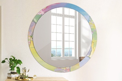 Miroir rond avec décoration Texture de peinture à l'huile