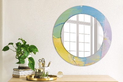 Miroir rond avec décoration Texture de peinture à l'huile