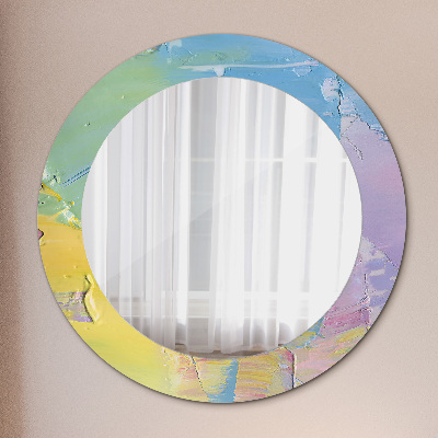 Miroir rond avec décoration Texture de peinture à l'huile