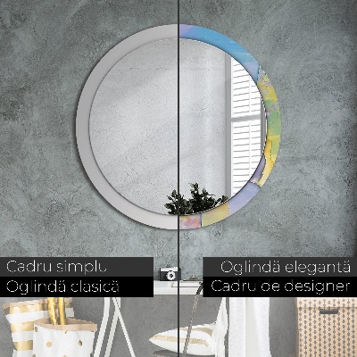 Miroir rond avec décoration Texture de peinture à l'huile