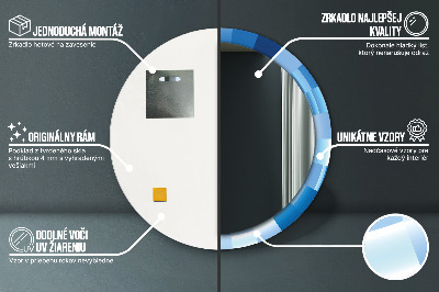 Miroir rond avec décoration Abstrait bleu