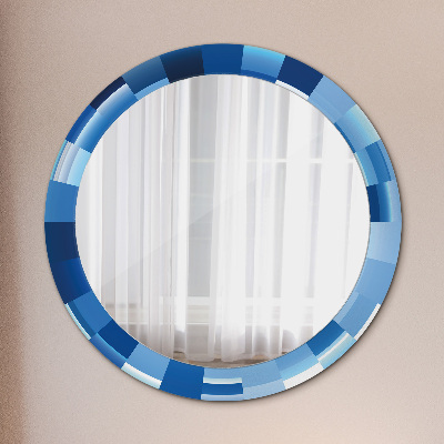 Miroir rond avec décoration Abstrait bleu