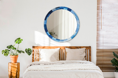 Miroir rond avec décoration Abstrait bleu