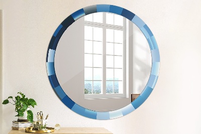 Miroir rond avec décoration Abstrait bleu