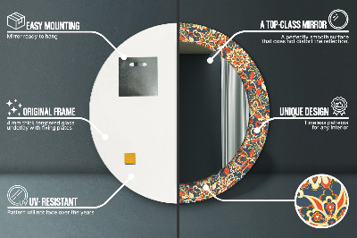 Miroir rond imprimé Illustration d'un annuaire floral