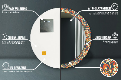 Miroir rond imprimé Illustration d'un annuaire floral