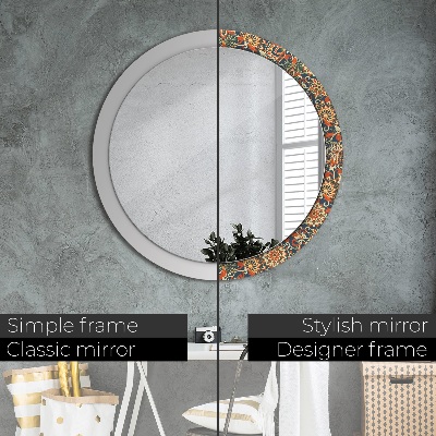 Miroir rond imprimé Illustration d'un annuaire floral