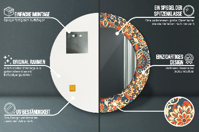 Miroir rond imprimé Illustration d'un annuaire floral
