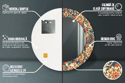 Miroir rond imprimé Illustration d'un annuaire floral