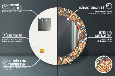 Miroir rond imprimé Illustration d'un annuaire floral
