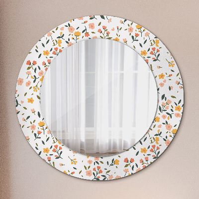 Miroir rond imprimé Petites fleurs douces