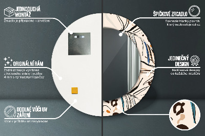 Miroir rond avec décoration Motifs de fleurs de la jungle