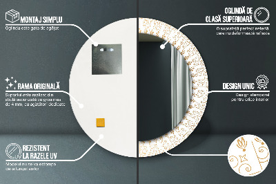 Miroir rond avec décoration Mandala indien