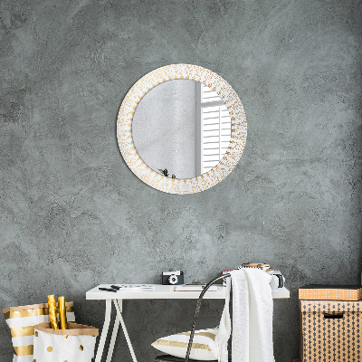 Miroir rond avec décoration Mandala indien