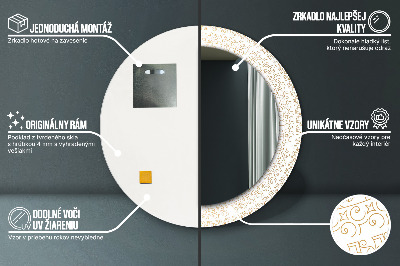 Miroir rond avec décoration Mandala indien