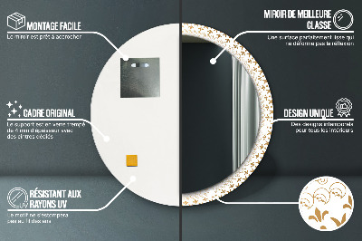 Miroir rond avec décoration Mandala indien