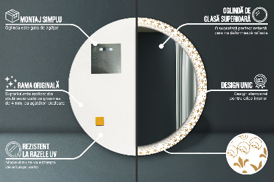 Miroir rond avec décoration Mandala indien