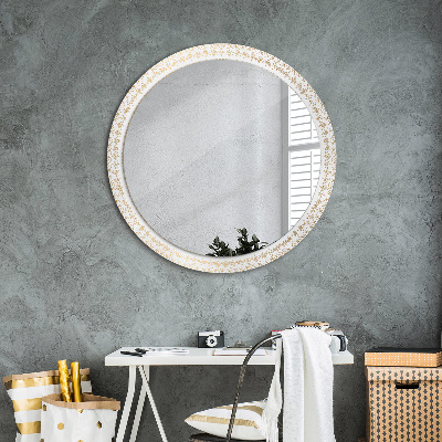 Miroir rond avec décoration Mandala indien
