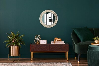 Miroir rond avec décoration Mandala indien