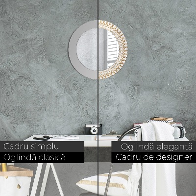 Miroir rond avec décoration Mandala indien