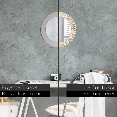 Miroir rond avec décoration Mandala indien