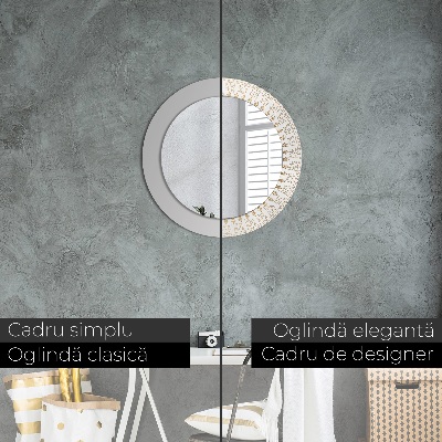 Miroir rond avec décoration Mandala indien