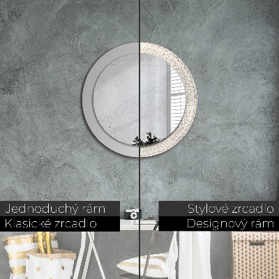 Miroir rond avec décoration Mandala indien