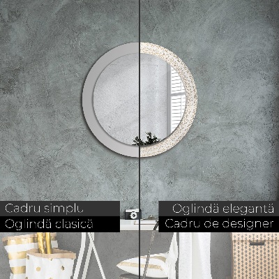 Miroir rond avec décoration Mandala indien