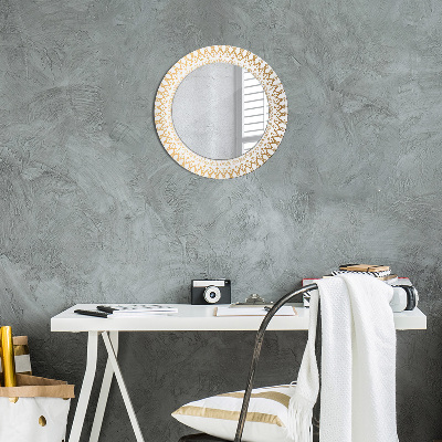 Miroir rond avec décoration Mandala indien