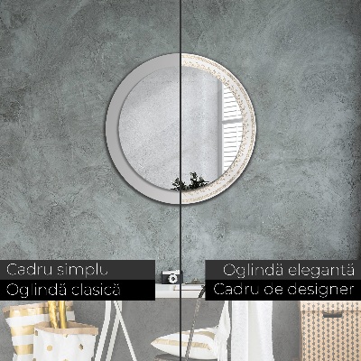 Miroir rond avec décoration Mandala indien
