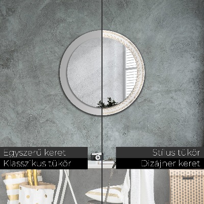 Miroir rond avec décoration Mandala indien