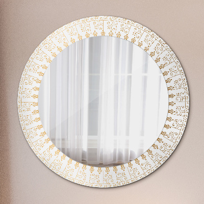 Miroir rond avec décoration Mandala indien