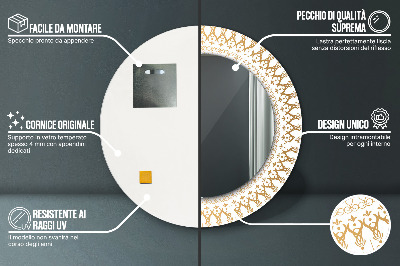 Miroir rond avec décoration Mandala indien