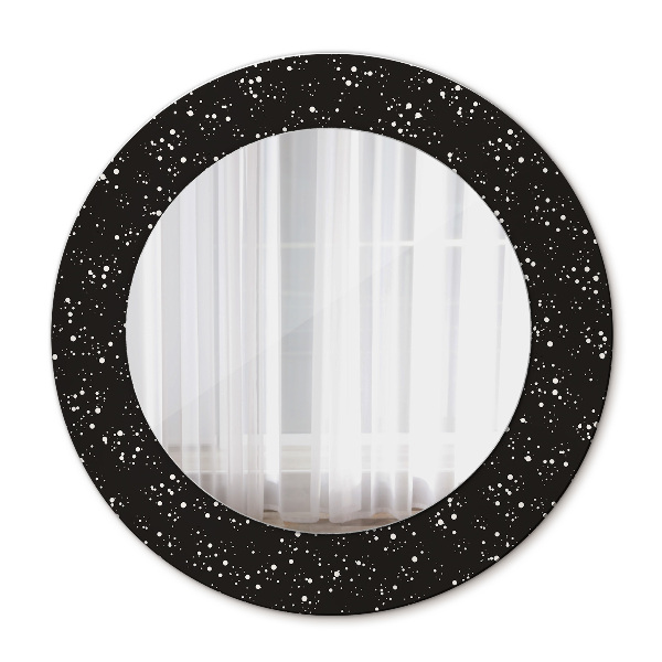 Miroir rond avec décoration Points chaotiques