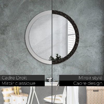 Miroir rond avec décoration Points chaotiques