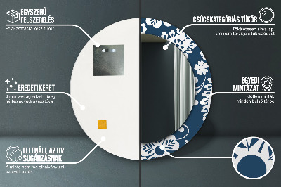 Miroir rond imprimé Composition cachemire