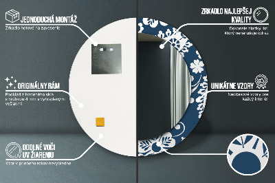 Miroir rond imprimé Composition cachemire