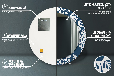 Miroir rond imprimé Composition cachemire