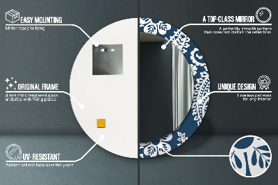 Miroir rond imprimé Composition cachemire