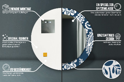 Miroir rond imprimé Composition cachemire